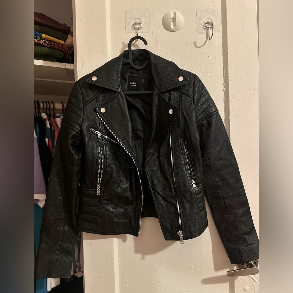 Barney’s originals Clara leather motorcycle jacket